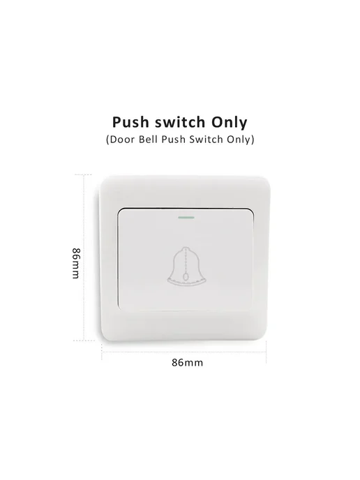 Нет бренда Выключатель дверного звонка, белый, Push Switch Only, белый