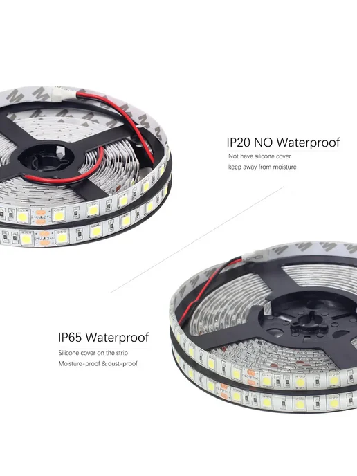 HICCIN Светодиодная лента RGB 5м, White, Waterproof, 12V, 5 м, фото 2