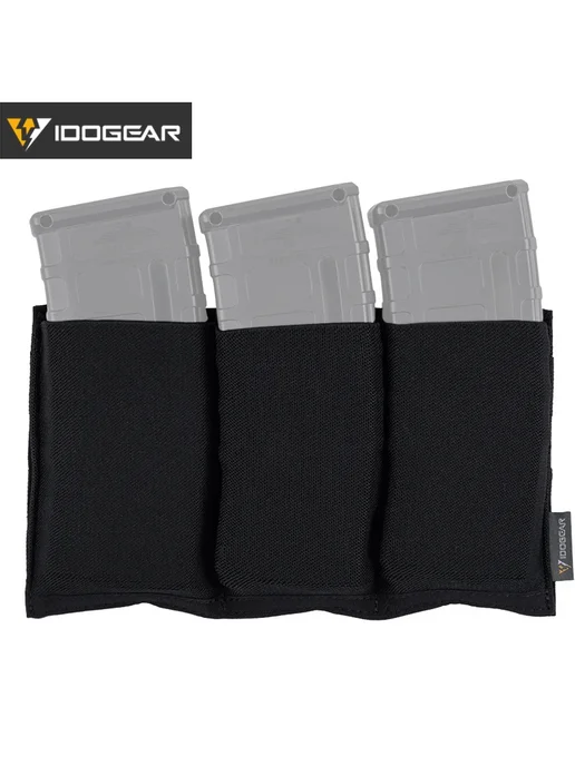 Тактический подсумок IDOGEAR 5.56 для 3 магазинов, MC, черный