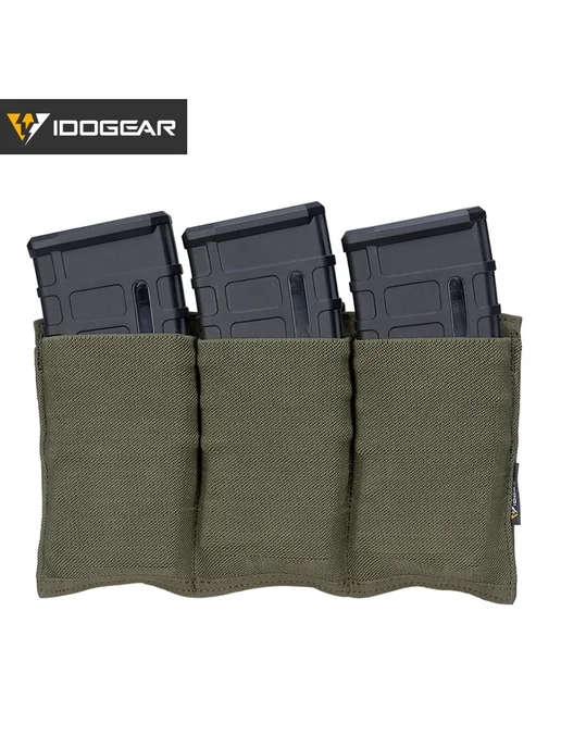 Тактический подсумок IDOGEAR 5.56 для 3 магазинов, MC, черный, фото 2