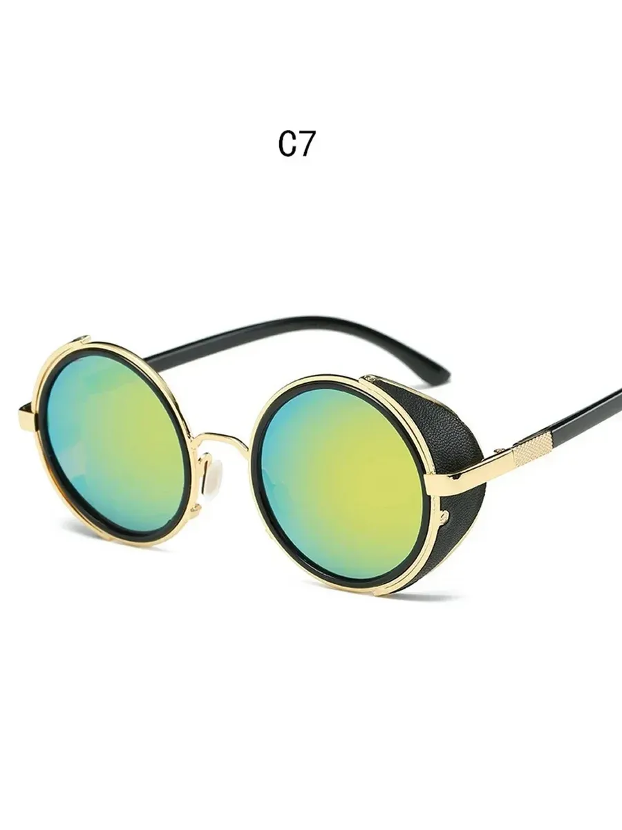 Круглые солнцезащитные очки Oculos De Sol 7-Gold-Gold