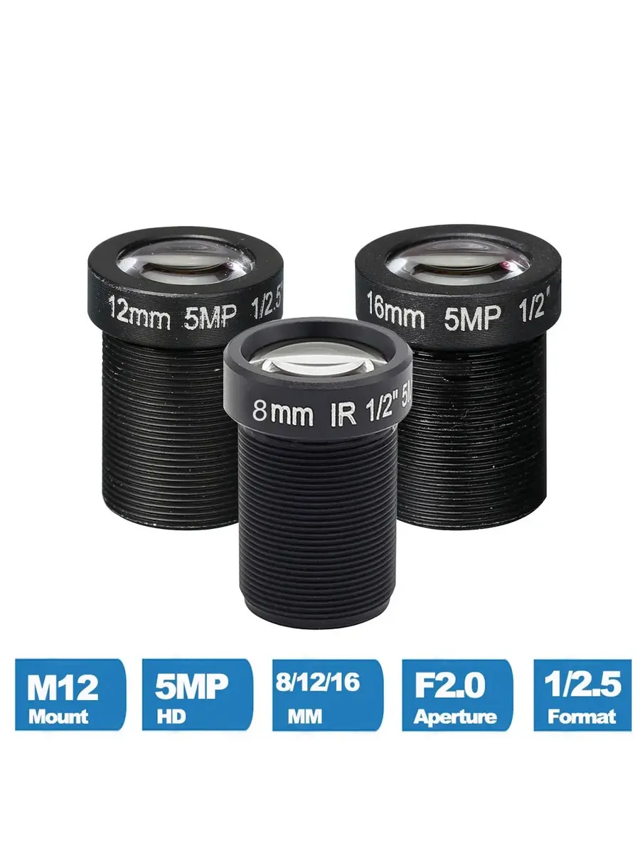 Объектив для IP-камеры HSmartcam 8мм/12мм/16мм 5MP 16mm Lens