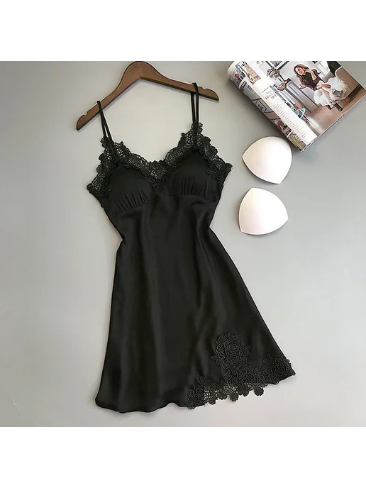 DakunhuiLC Ночная сорочка полиэстер, черный, фото 4