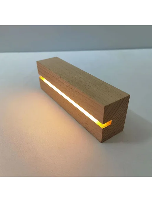 Нет бренда Деревянная база для LED лампы, Rectangle-Slot-15cm, Warm Lig, Деревянная база лампы Rectangle-Slot-15cm