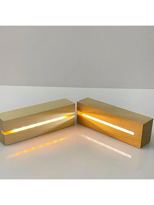 Нет бренда Деревянная база для LED лампы, Rectangle-Slot-15cm, Warm Lig, Деревянная база лампы Rectangle-Slot-15cm, фото 7