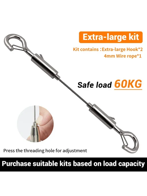 Нет бренда Автоматический пружинный крючок для троса Extra Large Kit 1M, 2M