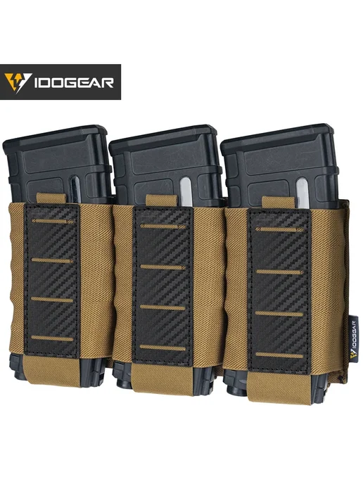Нет бренда Тактический подсумок IDOGEAR 5.56 тройной Ranger Green MOLLE, коричневый