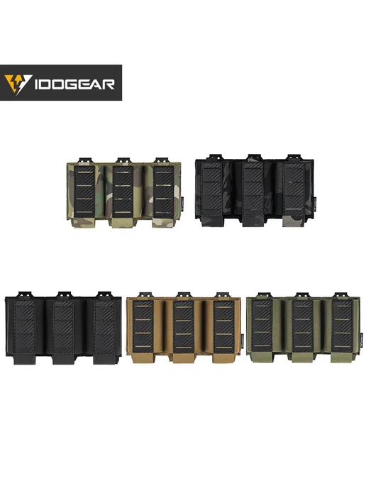 Нет бренда Тактический подсумок IDOGEAR 5.56 тройной Ranger Green MOLLE, коричневый, фото 7
