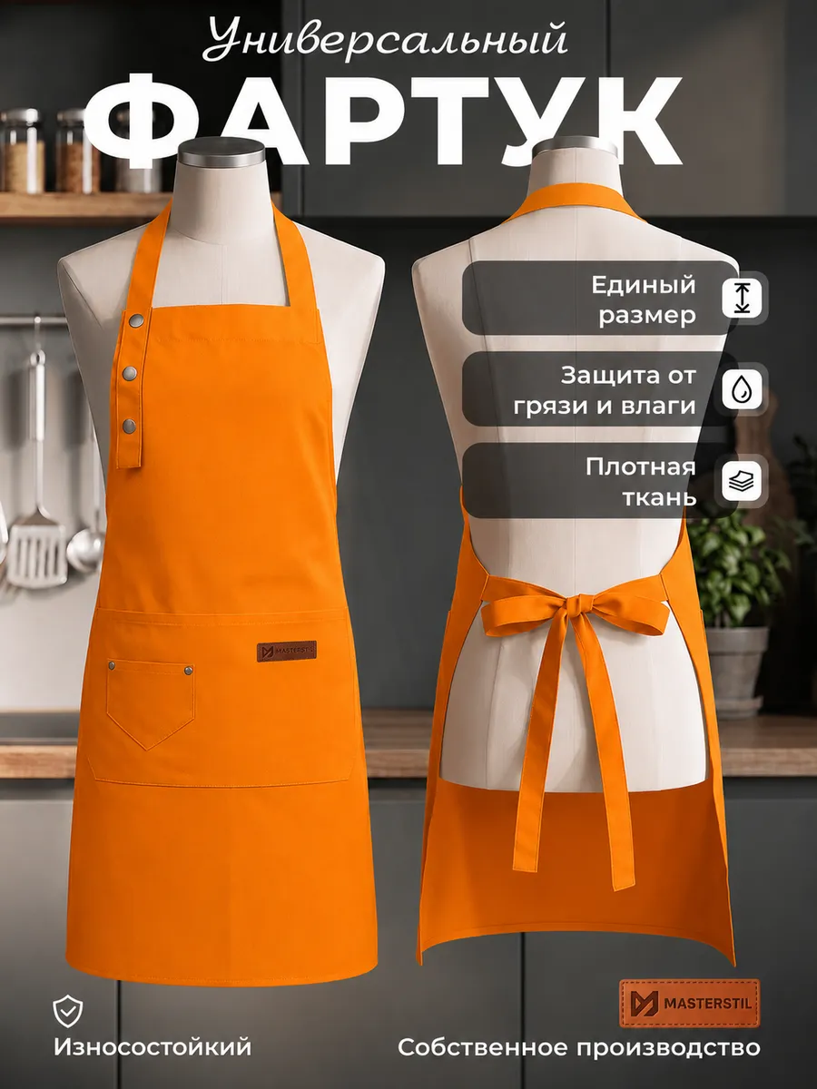 Фартук кухонный рабочий с карманами