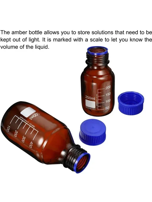 Стеклянные бутылки для хранения GL45 Синий, 100ml Clear bott, 100 мл, фото 5