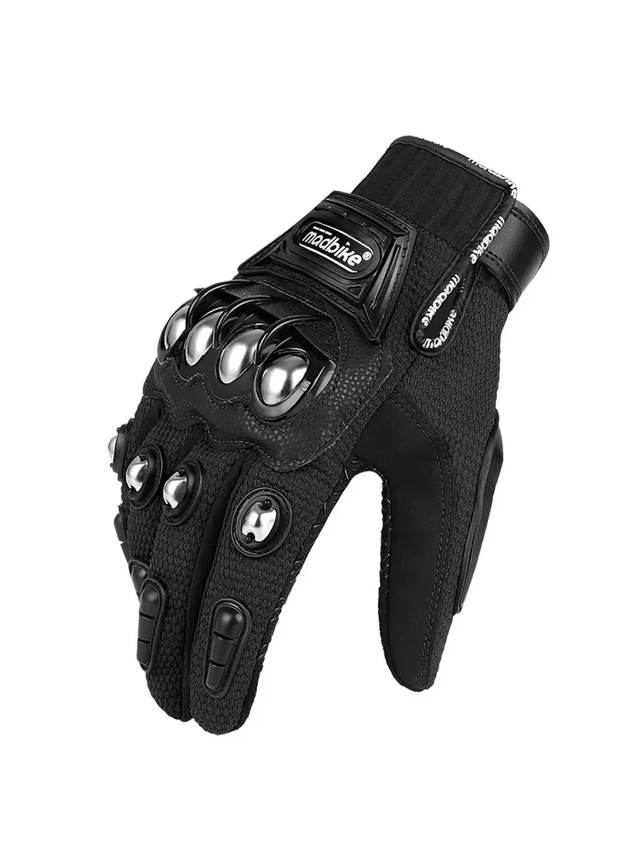 Мото перчатки Madbike Black Full черные