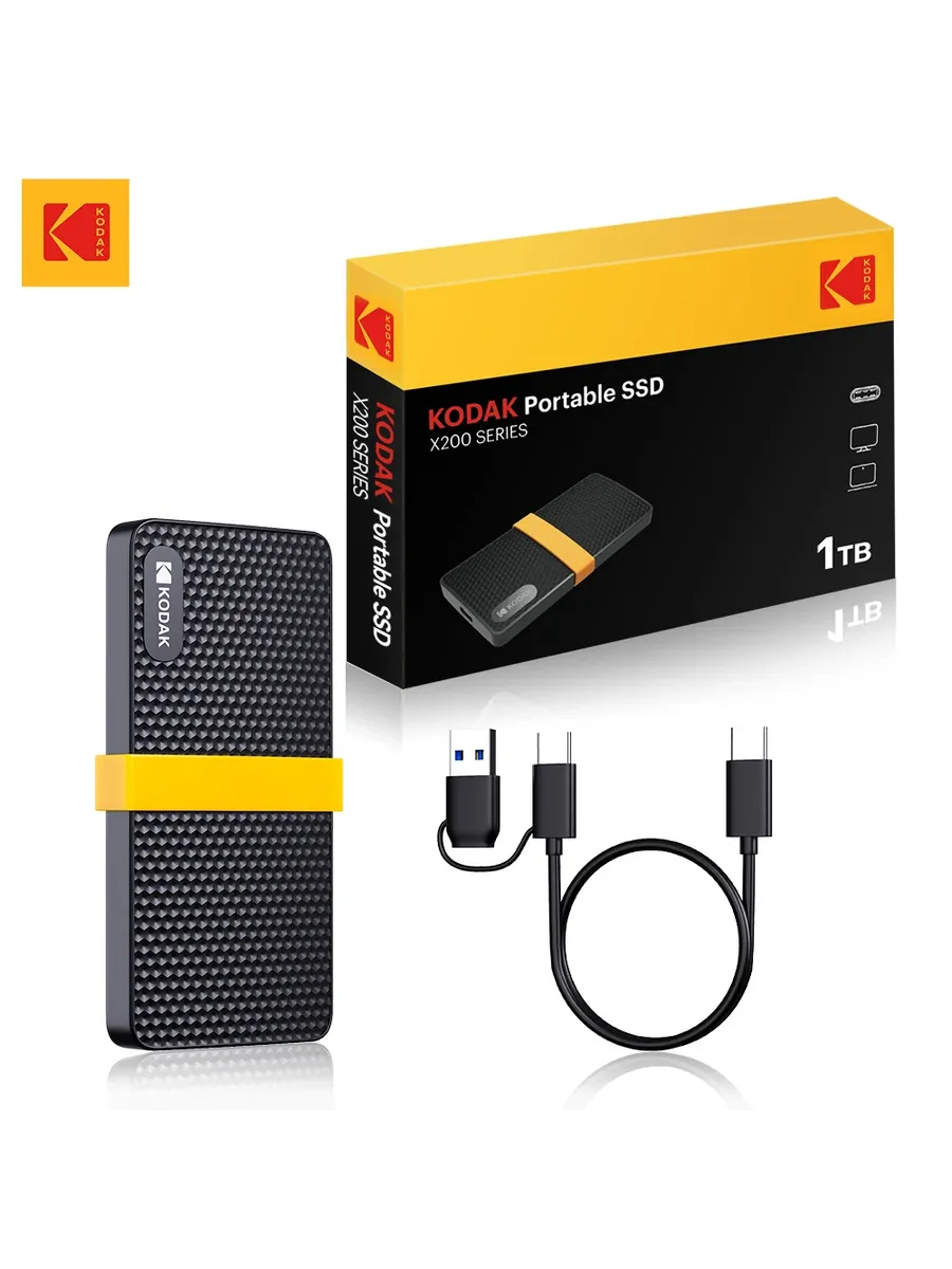 KODAK X200 Portable SSD 1TB, черный