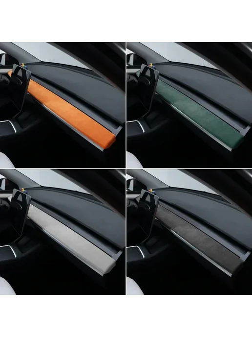 Alcantara Накладки на Tesla 9073 green dashboard, зеленый, фото 4