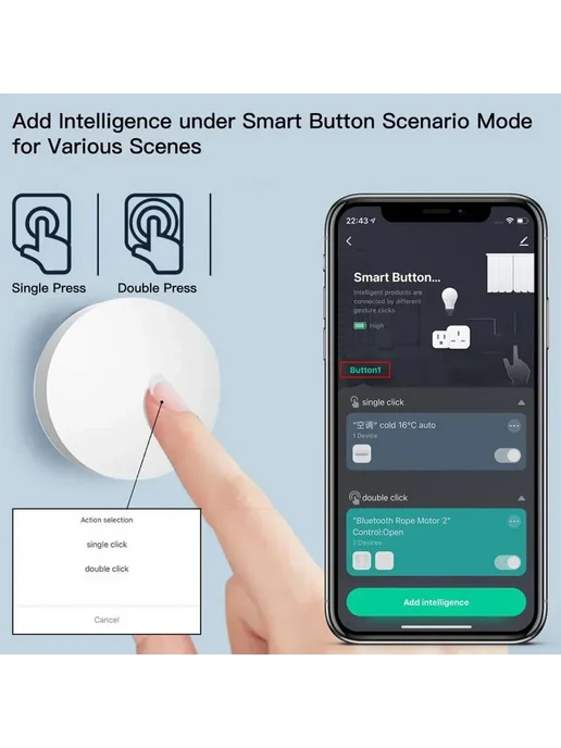 Умная кнопка ZigBee 2шт для умного дома, 2 шт, фото 3