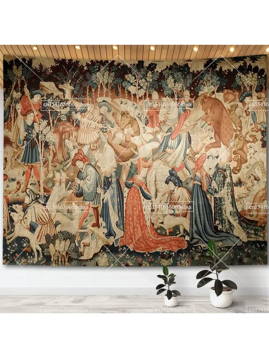 Гобелен с единорогом 95x73см, цвет B