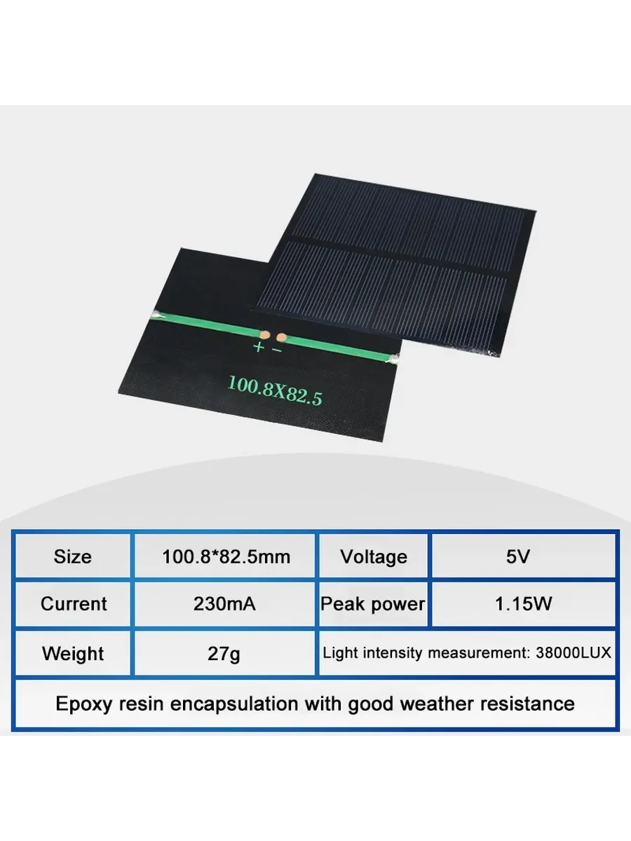 Солнечная панель ecoflypower 5В 30 мА 5V 230mA 100.8x82.5
