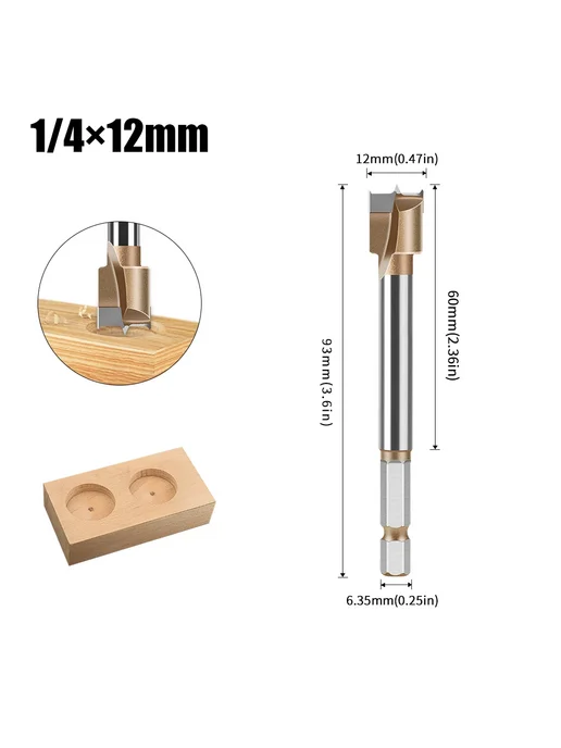 Нет бренда Коронка буровое долото 1 4" x 12mm, Коронка 4 x 12mm