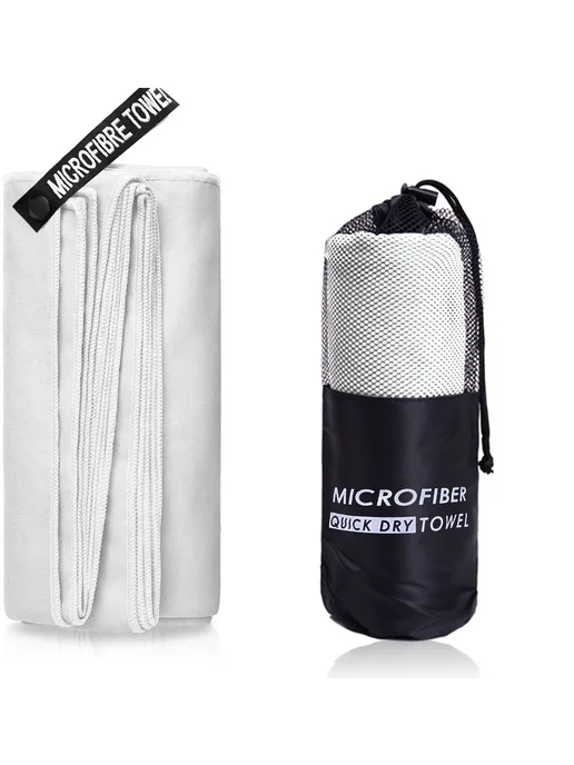 Нет бренда Микрофибровое полотенце 80x130 см, белое, 80x130 см