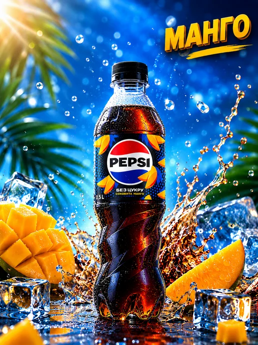 pepsi Пепси зеро со вкусом МАНГО газировка без сахара 9 шт 1 л, 12 шт, 500 мл, фото 2