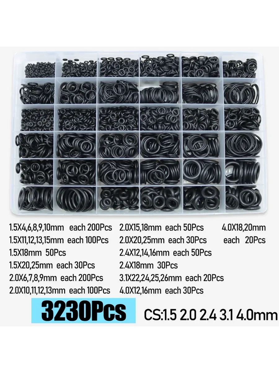 Резиновые уплотнительные кольца CS 1/1.5/2.0/2.4/3.1/4.0mm 3