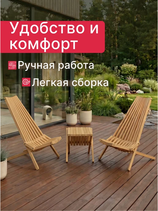 SALAMPI_M Садовая мебель для дачи комплект стол и 2 стула Кентукки, вариант, фото 2