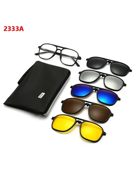 NINJONA Набор магнитных присосок для очков 6 в 1 2333A C1-Polarized, черный, фото 2