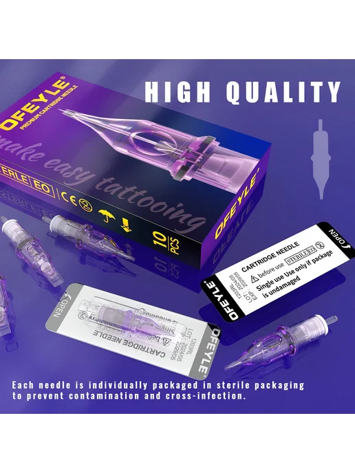 Нет бренда OFEYLE Картриджные иглы для тату 20шт 1203RL, 1205RL, 1209RL, 20 шт, фото 4