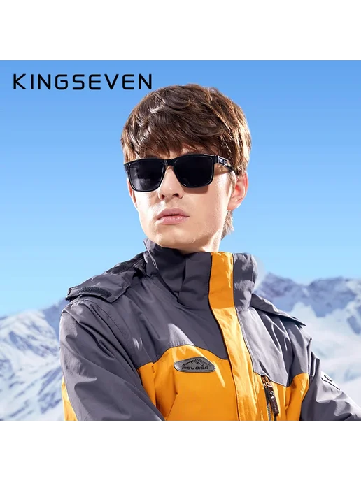 KingSeven Солнцезащитные очки зеленые, поляризованные, зеленый, фото 3