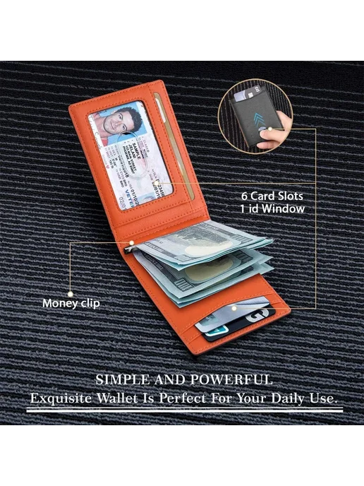SMILEY SUNSHINE Мужской кошелек-зажим для денег черный, RFID, черный, фото 4