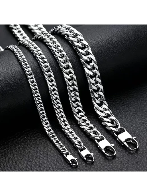 HNSP Цепочка из нержавеющей стали 50CM Necklaces 8MM wide, из нержавеющей стали 50CM, фото 2