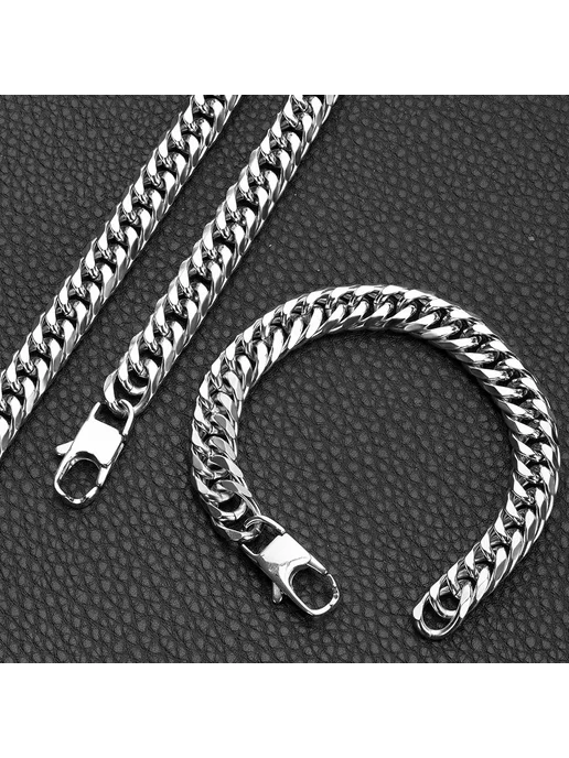 HNSP Цепочка из нержавеющей стали 50CM Necklaces 8MM wide, из нержавеющей стали 50CM, фото 3
