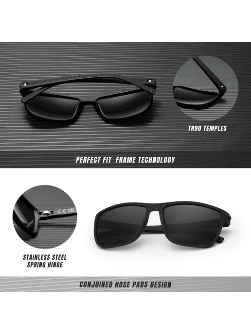 KingSeven мужские солнцезащитные очки, Black Gray, синий, фото 4