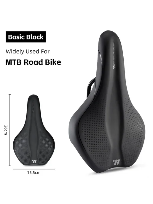 West Biking MTB велосипедное седло кожаное Basic Style, черный