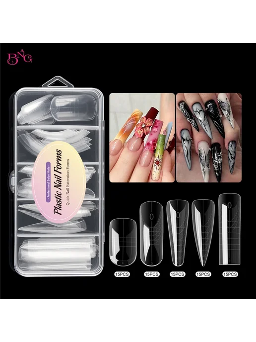 Нет бренда BNG Формы для ногтей C-150pcs-box, 15 размеров, вариант, фото 5