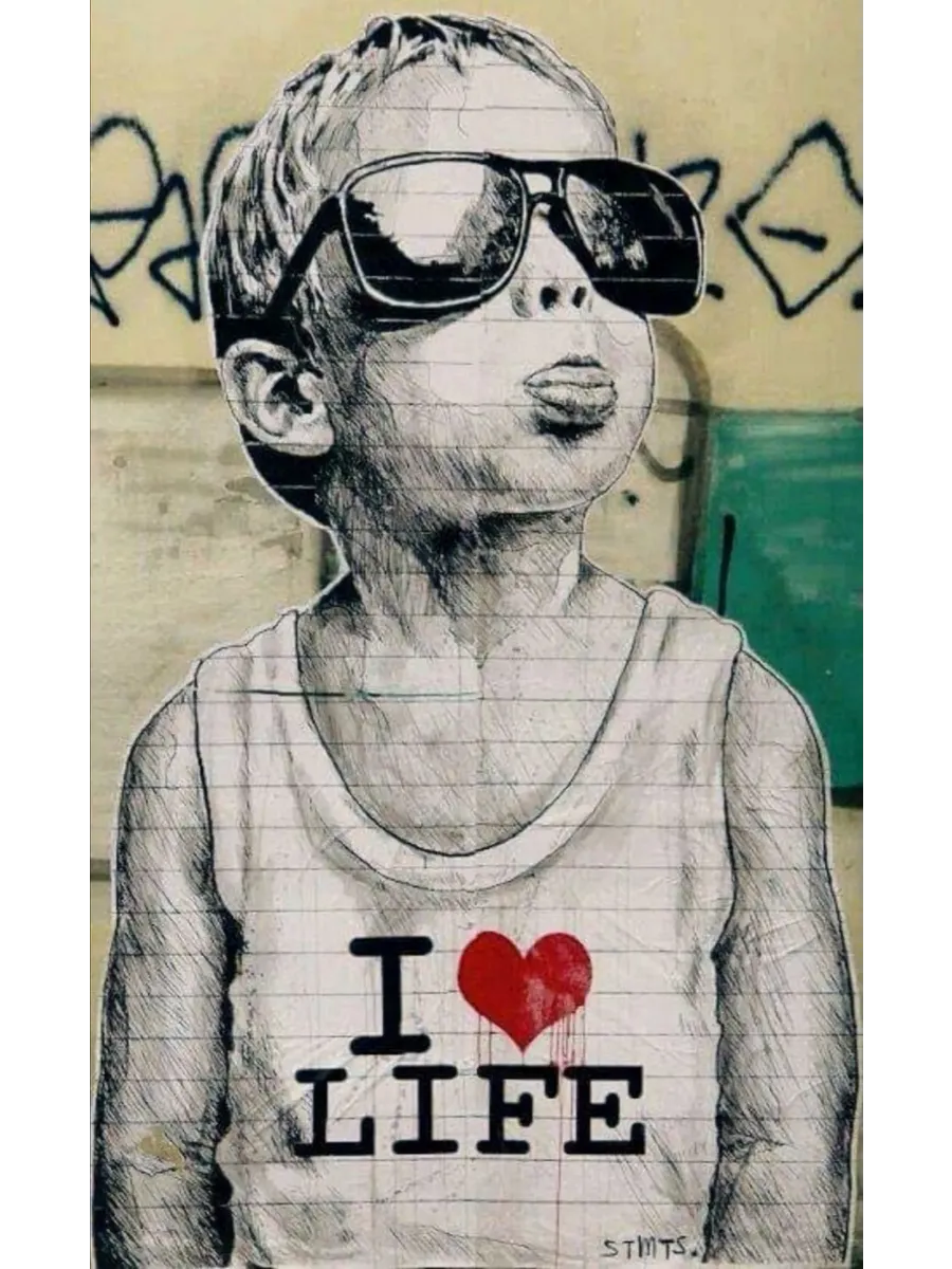 Плакат Banksy "Girl with Balloon" Черный, PURPLE