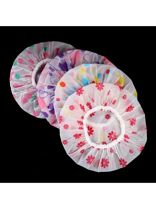 Нет бренда 5 шт. шапочек для душа женские, Multicolor, 5 шт