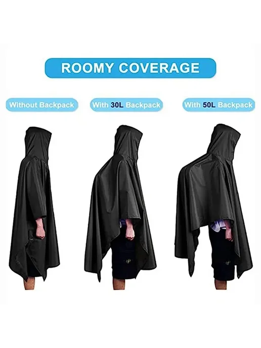 Нет бренда Дождевик камуфляжный 3 в 1 Black - Pocket style, зеленый, фото 5