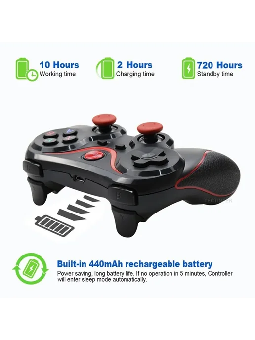 TECTINTER Беспроводной геймпад Terios T3 White controller, красный, фото 5