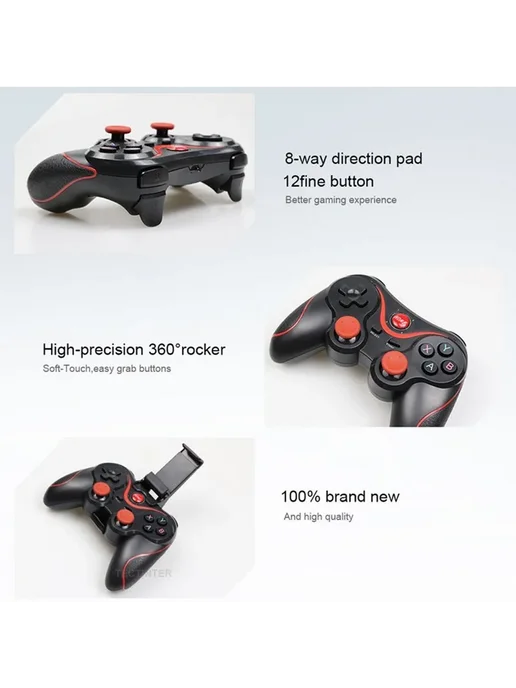 TECTINTER Беспроводной геймпад Terios T3 White controller, красный, фото 6