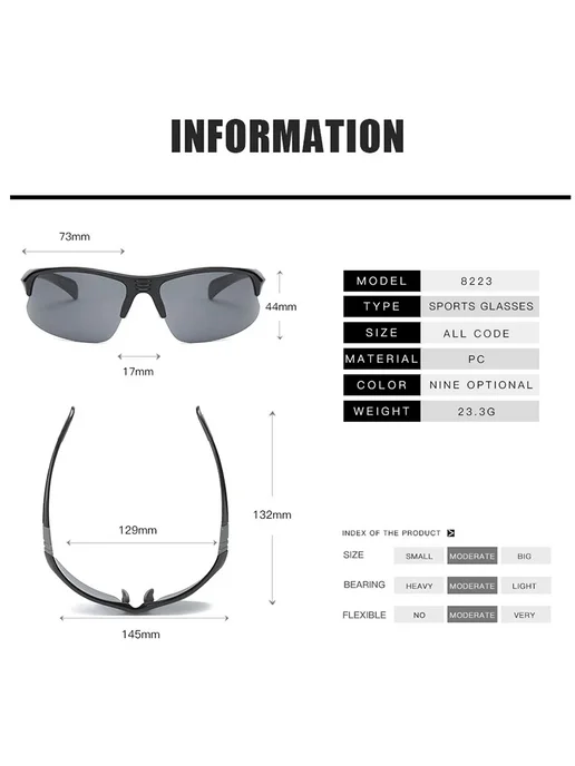 Нет бренда Тактические очки Black Clear, черный, фото 3