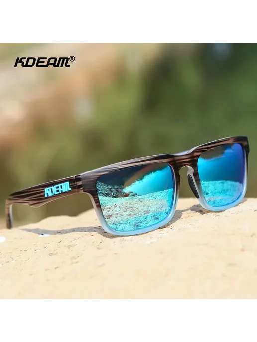 KDEAM Мужские солнцезащитные очки C1 Black, черные, черный, фото 3