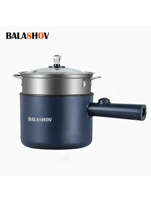 BALASHOV Электрическая кастрюля синяя, 220В, Blue-Double lay, синий