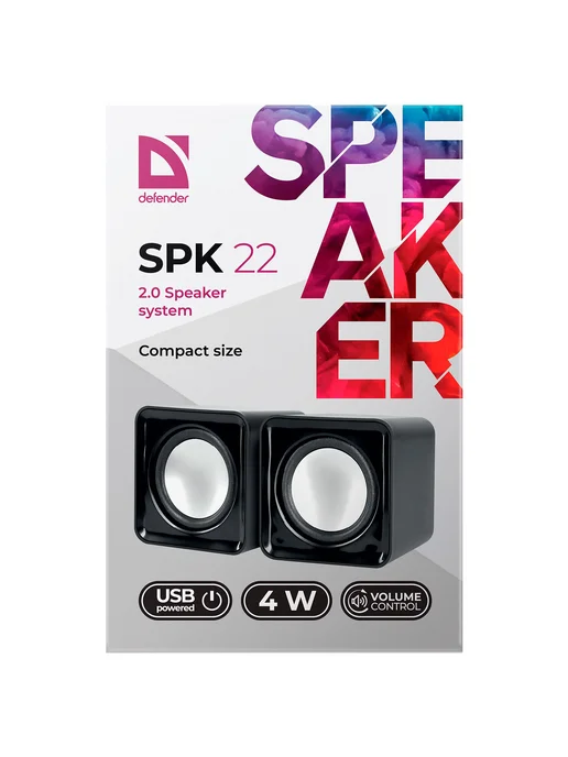 DEFENDER Колонки компьютерные 2.0(65503) SPK 22 черный, 2x2, 5 Вт, фото 4