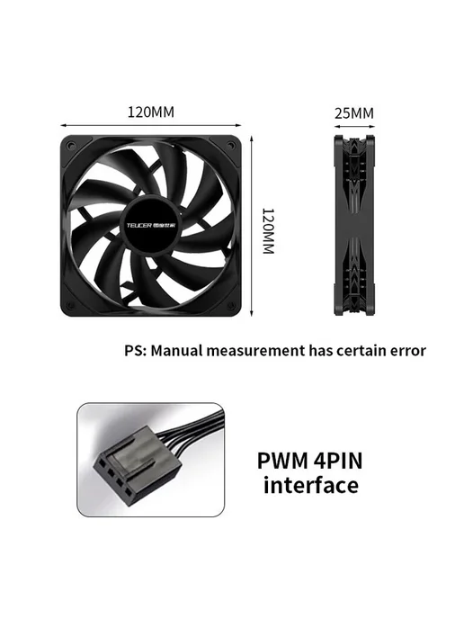 Teucer вентилятор AF-12025 4PCS Fan White AS Show NO RGB, 4 шт, фото 7