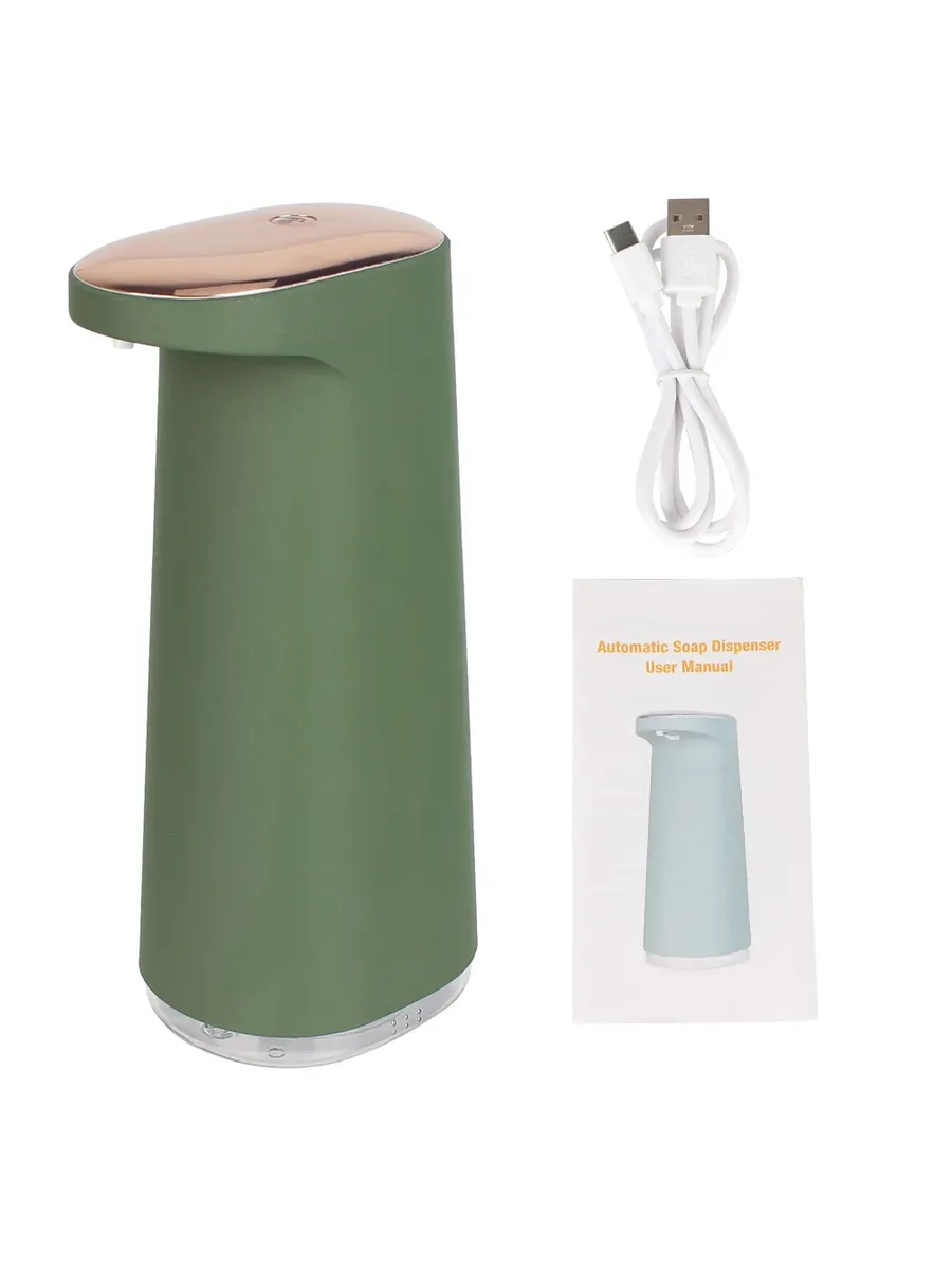 Автоматический дозатор мыла USB, зеленый, 450 мл