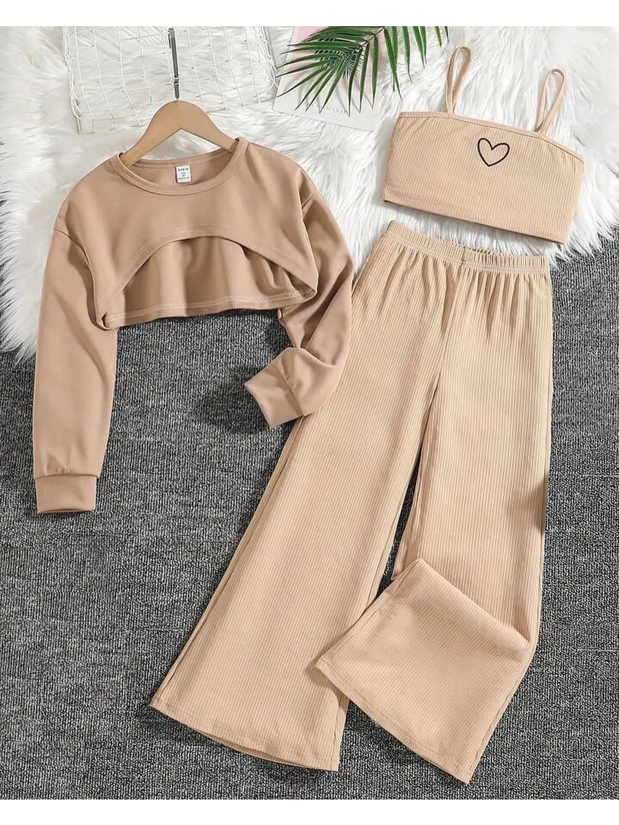 Весенний Комплект Для Девочек: Топ С Длинным Рукавом