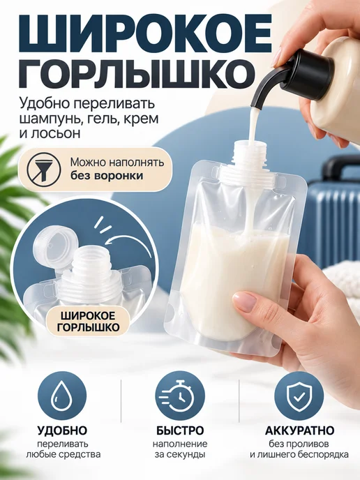 Дорожный набор флаконов для путешествий 6 шт, 6 шт, фото 4