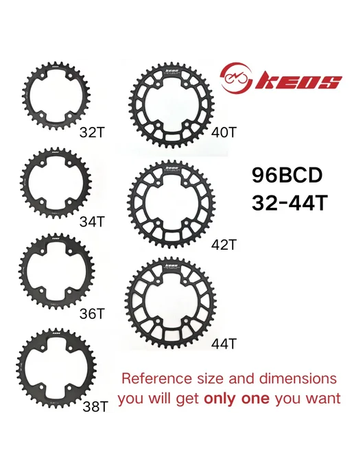 Нет бренда Звездочка DECKAS MTB 32 т DK 96BCD Round Black, красный, фото 7