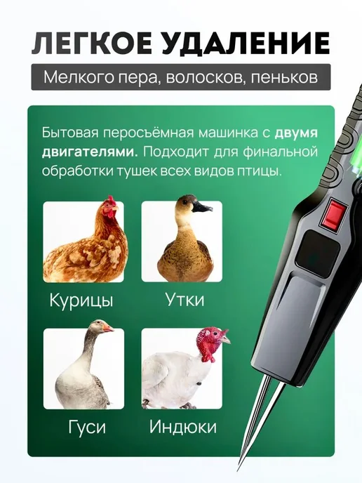 Электрический пинцет для ощипывания птицы, вариант, фото 2