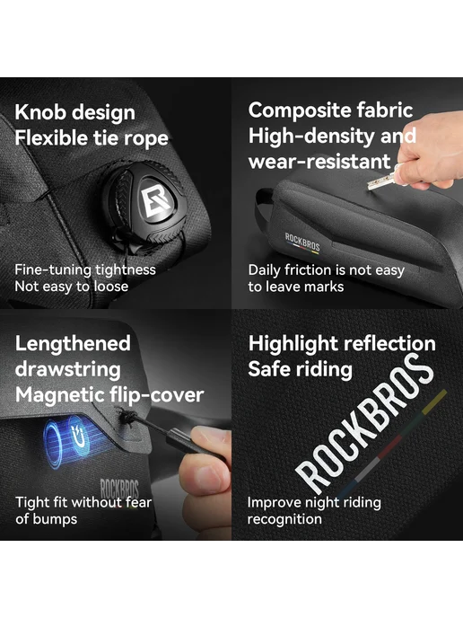 Rockbros Велосумка на раму AS-1342, 0.9L, черная, 900 мл, фото 7